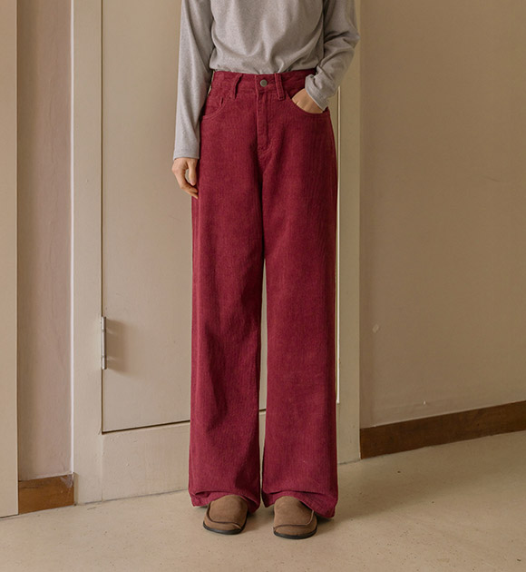 6DA32123HN_Lat Corduroy Wide Pants