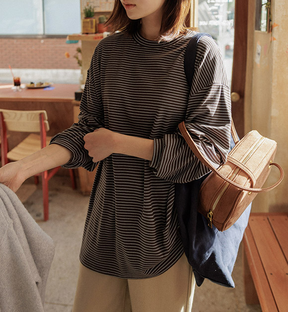 5DA32153NN_Cookie Micro Fleece Stripe Tee