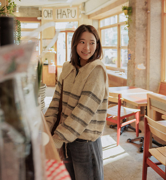 5DA32146NN_Perry Half-zip String Collared Knitwear