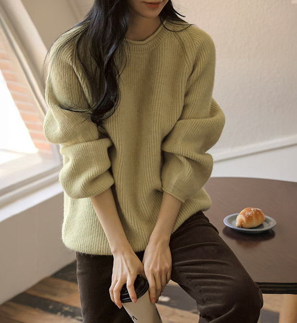 5DA32132CW_Loose-fit Rolling Puff Knitwear