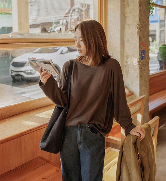 5DA32144HN_Nuvea Loose Fit Spandex Round Tee