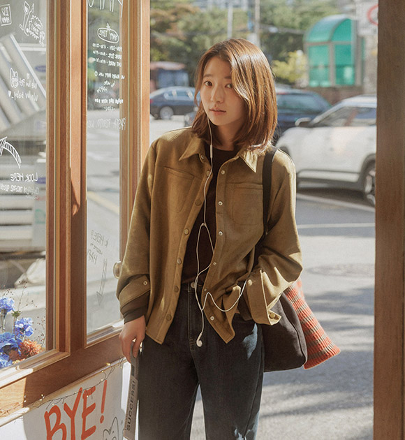 5OA0919HN_[JUST BETTER] Soft Mood Suede Snap Shirt