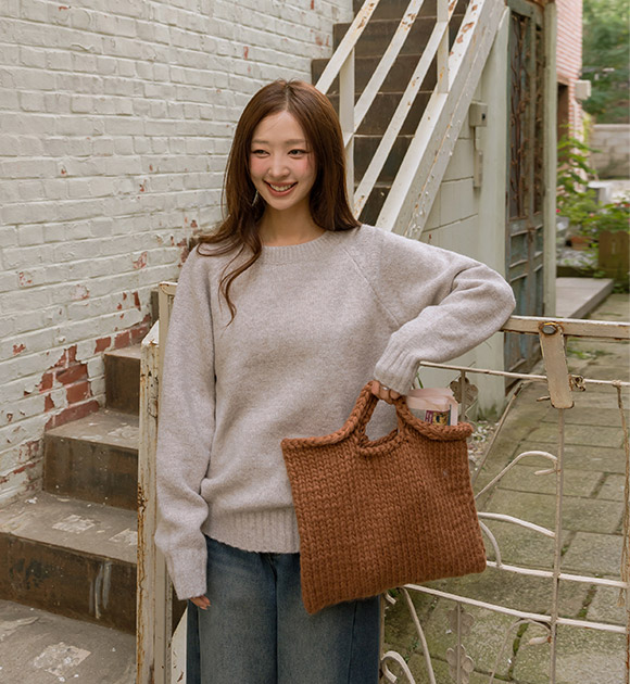 6DD00369NN_Knitted Handmade Tote Bag
