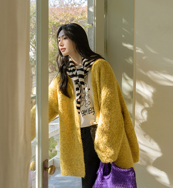 6DA32182NN_Cozy Fit Long Boucle Cardigan