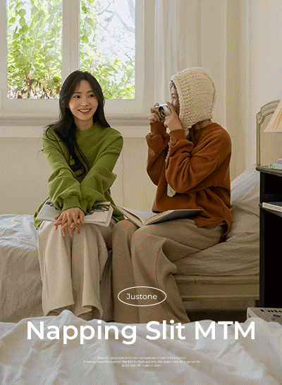 6DA32181NN_Macaron Side-Slit Fleece Sweatshirt