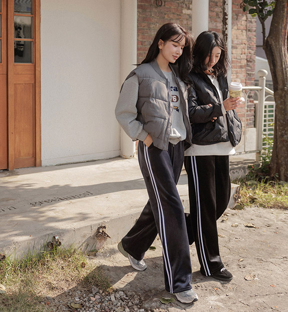 5DA32206CW_Trendy Velour Fleece Track Pants