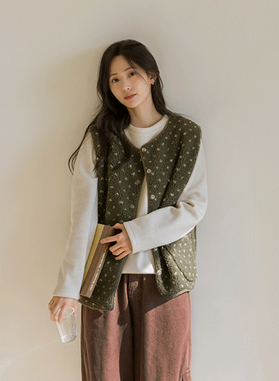 6DA32183HN_Molton 2-Size Heart Fleece Vest