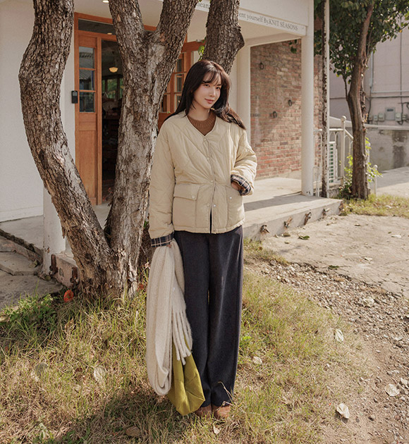 5DA32202HN_Check Point Wellon Quilted Jumper