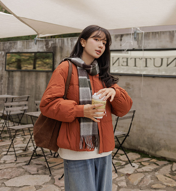 5DA32187NN_Rib-trim 100% Down Padded Jacket