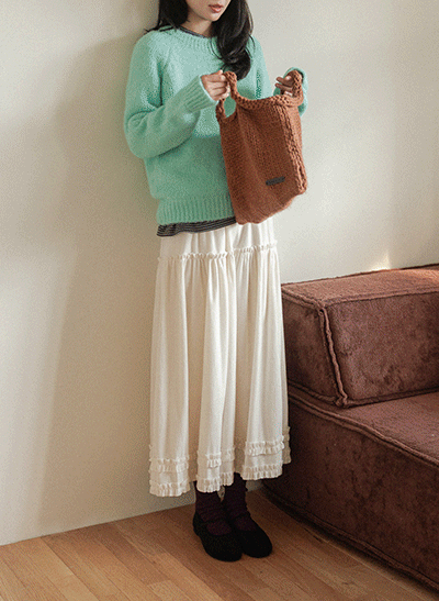 5DA32189CW_Jenny Velvet Frill Banding Skirt