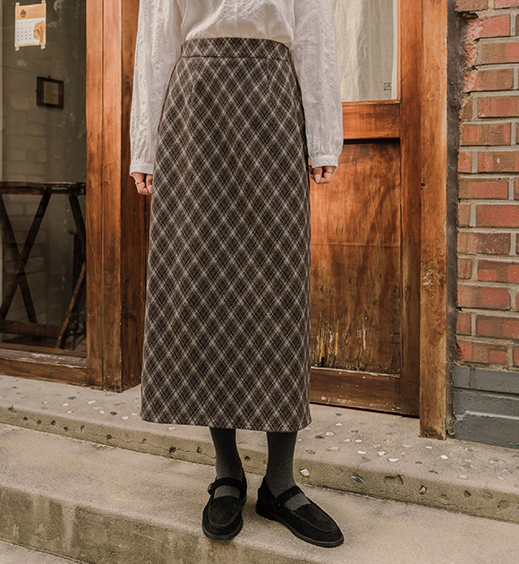 6DA32169JJ_Woody’s Check Wool Skirt