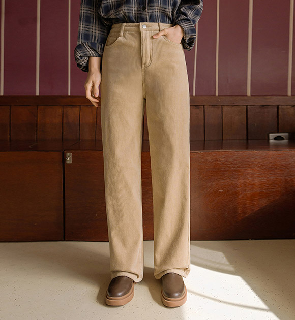 6DA32117NN_Brushed Corduroy Wide Pants (Short/Long)