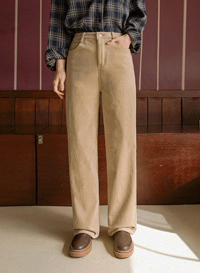 6DA32117NN_Brushed Corduroy Wide Pants (Short/Long)