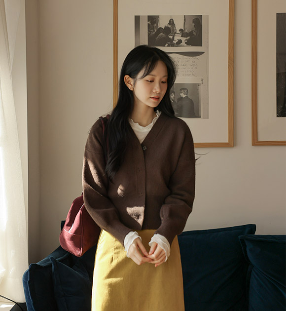 4DA32217NN_Hazel V-necked Knit Cardigan