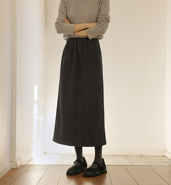 4DA32220CW_Thermal Corduroy Warm Banding Skirt