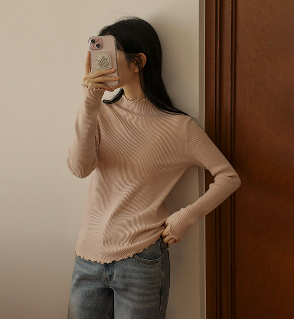 4DA32213NN_Needs Frill Ribbed Knitwear