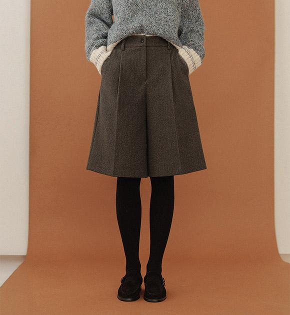 5DA32252JJ_Spandex Back Banding Bermuda Slacks