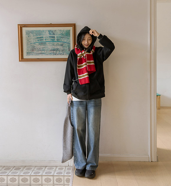 6DD00381HN_Melli Wool 100% Striped Muffler