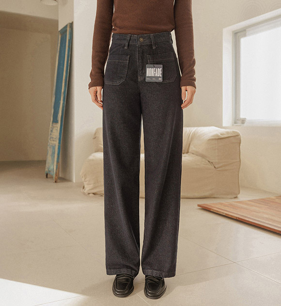 5DA32248JJ_Worry-free Fade-resistant Wool Fleece Pocket Denim