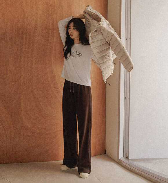 5DA32237NN_Wool Touch Wide Banding Pants