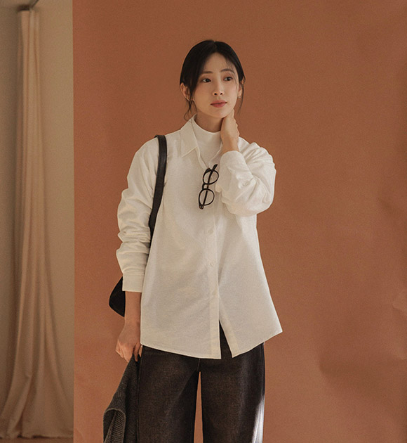 5DA32243CW_Comfortable Fit Basic Fleece Shirt