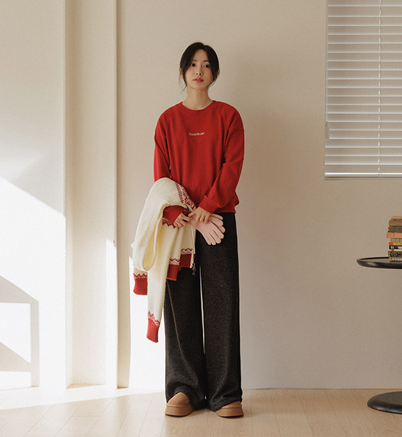 5DA32251NN_Cozy Warm Knit Touch Melange Banding Pants