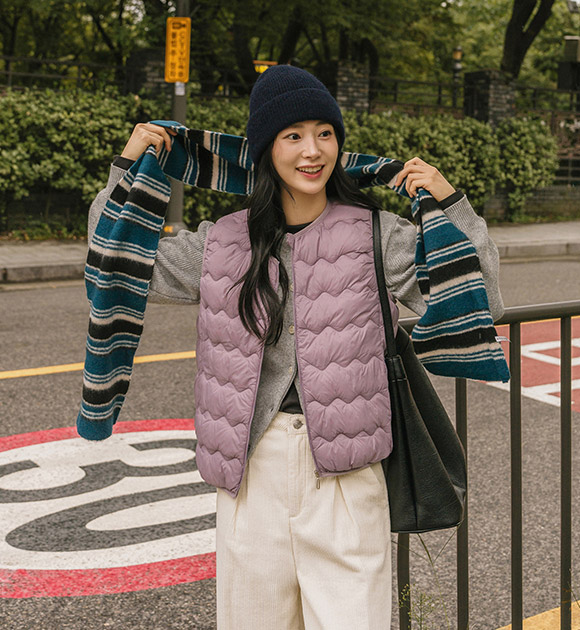 6DA32038HN_Puff Zigzag Ultra-Light Padded Vest