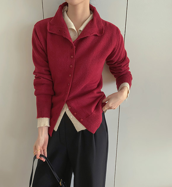 4DA32296CW_Mitsu High-Neck Angora Cardigan