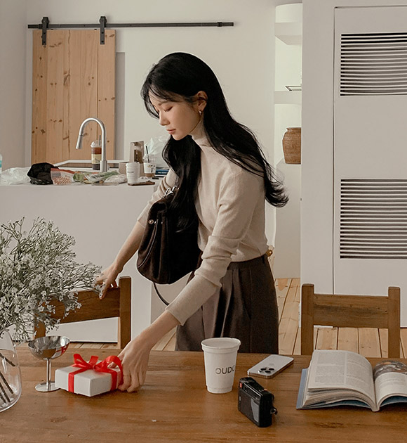 4DA32305NN_Colorful Ribbed Turtleneck Knitwear