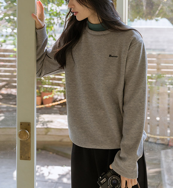 6OA0921NN_[JUST BETTER] Cozy Touch Knit-touch Shape-retaining T-Shirt