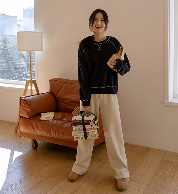 4DA30771NN_Teddy Fleece-lined Banded Pants