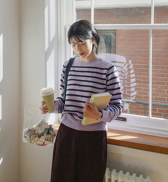 4DA32348HN_Ever Striped Simple Knitwear