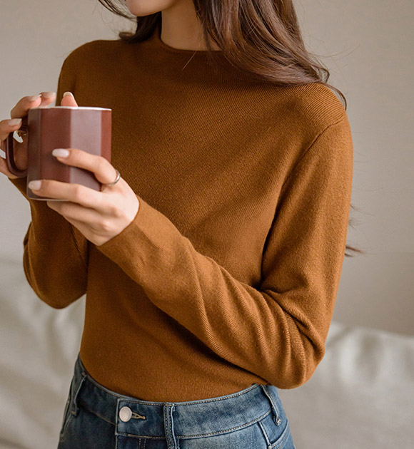 6DA32328CW_Lenice Natural Half-Length Knitwear