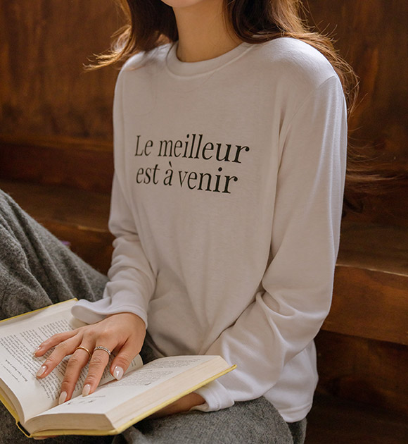 6DA32326NN_Le meilleur Simple Lettering Fleece T-shirt