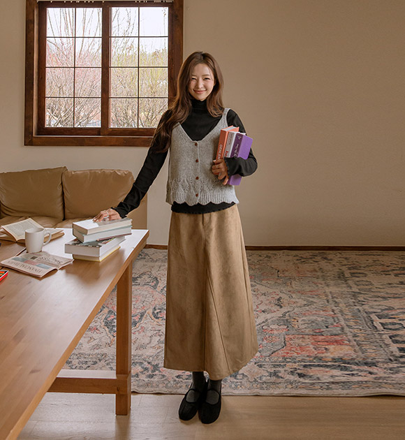 6DA32338NN_Limona Suede Skirt