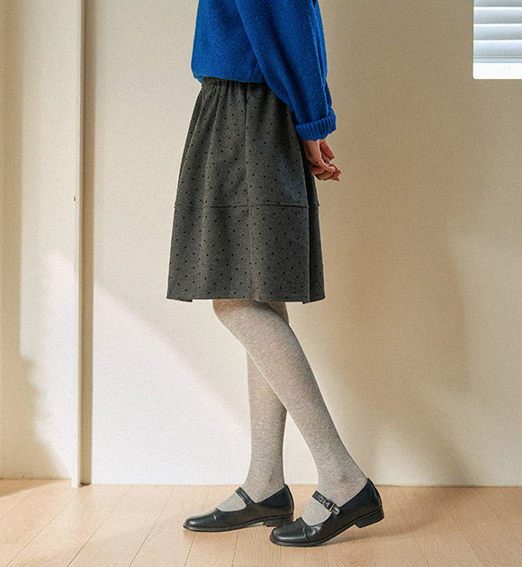 5DA32351YY_Love You Balloon Seam Dot Skirt