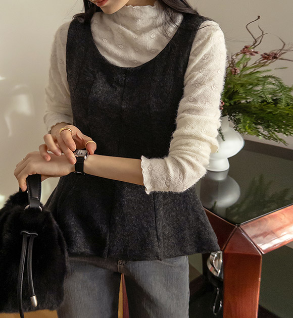 4DA32404NN_Knit-touch Seam Blouse