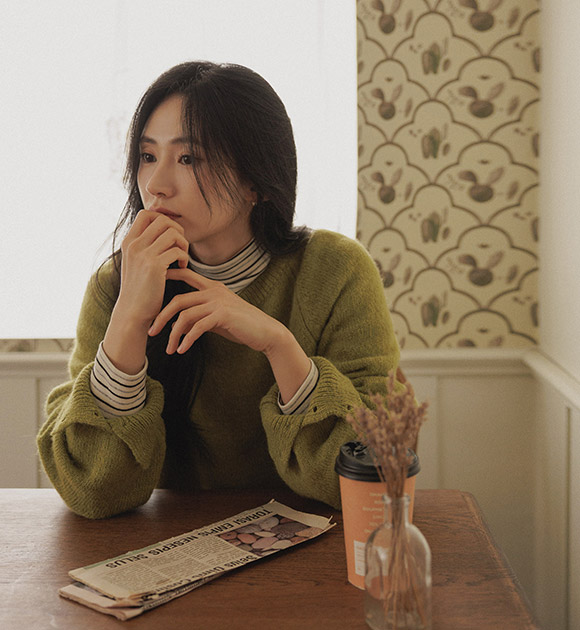 5DA32409NN_Rodin Wool Alpaca Sleeve Button Knitwear