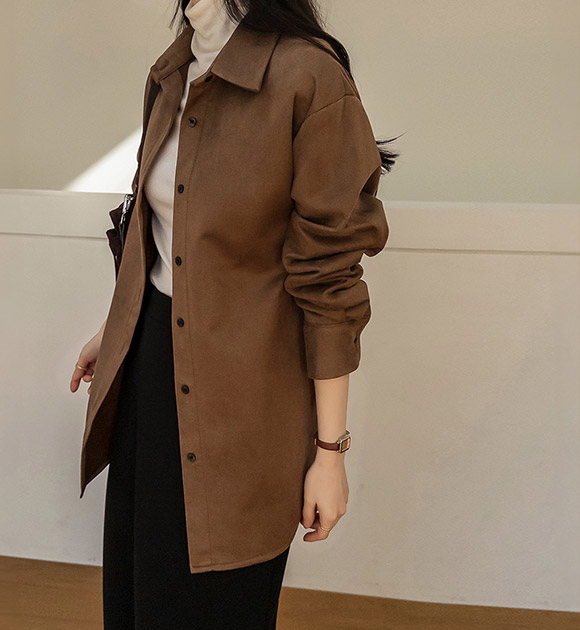 4DA32402JJ_Mood & Mood Suede Shirt (Tie Set)