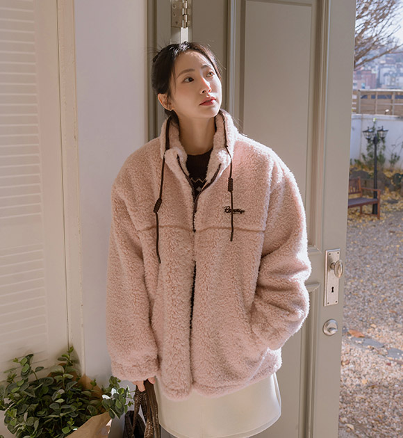 6DA32374HN_Teddy Embroidery Jumper Fleece Jumper