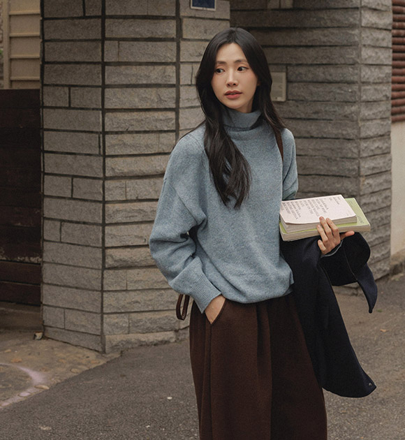 5DA32417CW_Forin Relaxed-fit Basic Turtleneck Knitwear