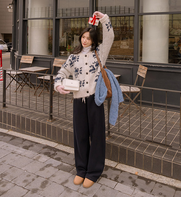 6DA32422NN_Rivet Waist Color-block Two-way Pants