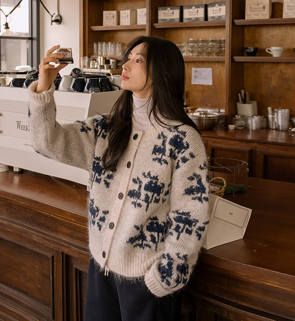 6DA32421NN_Ner Wool 60% Patterned Cardigan