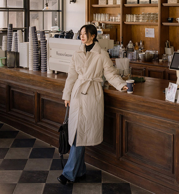 6DA32427HN_Modern-fit Trench Padded Long Coat