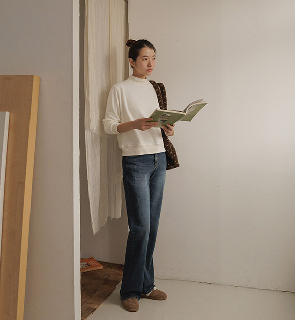 5DA32475NN_Vien Spandex Wide Bootcut Jeans