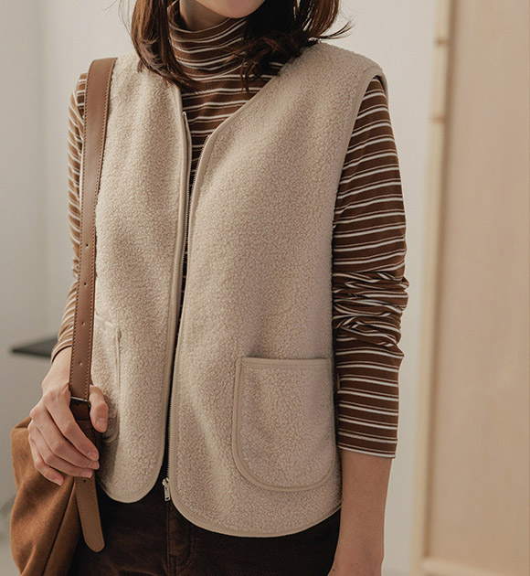 5DA32476CW_Jerry Soft Teddy Fleece Vest