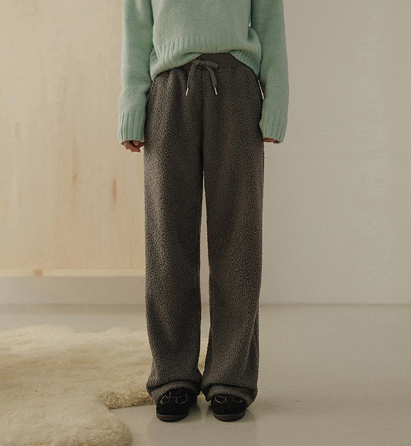 5DA32470HN_Pudding Thick Fleece Sherpa Banding Pants