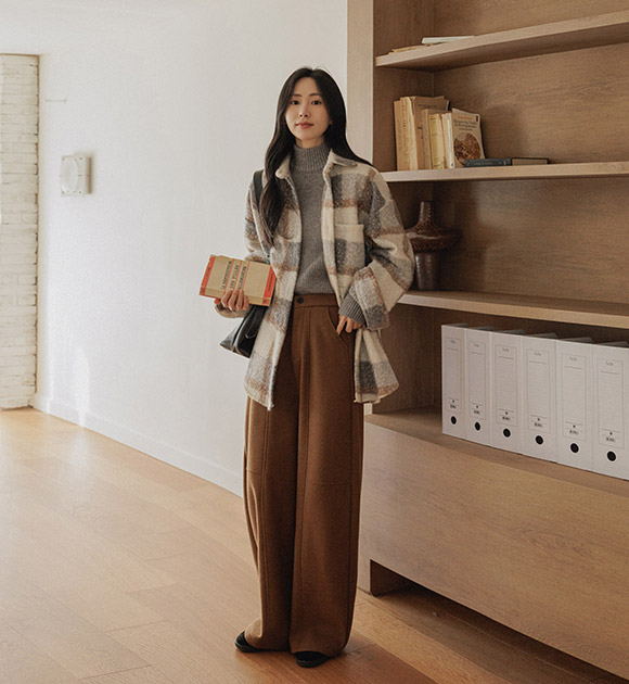 5DA32485NN_Molly Fleece Checkered Shirt Jacket