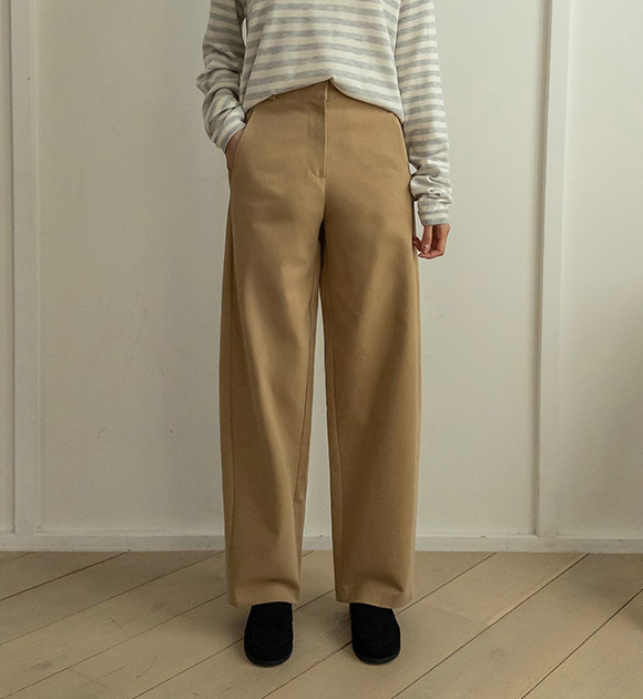 6DA32511HN_Peach Fleece Curve-fit Cotton Pants