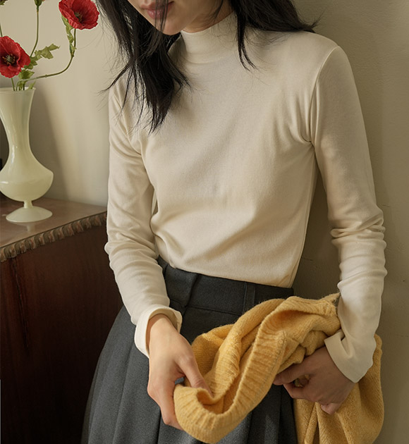 6DA29293NN_Soft Cotton Modal Brushed T-shirt(Round/Half neck)